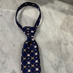 Cute Baseball Navy and Gold Boy’s Zipper Tie